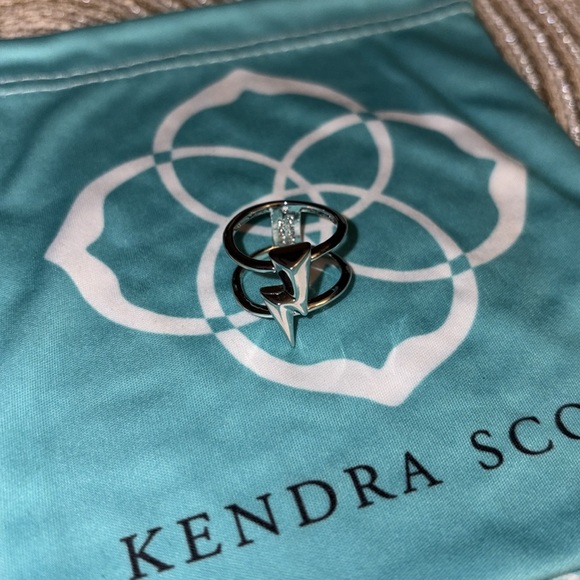 KENDRA SCOTT BOLT DOUBLE BAND RING - SILVER Sz: 7 - Picture 6 of 10